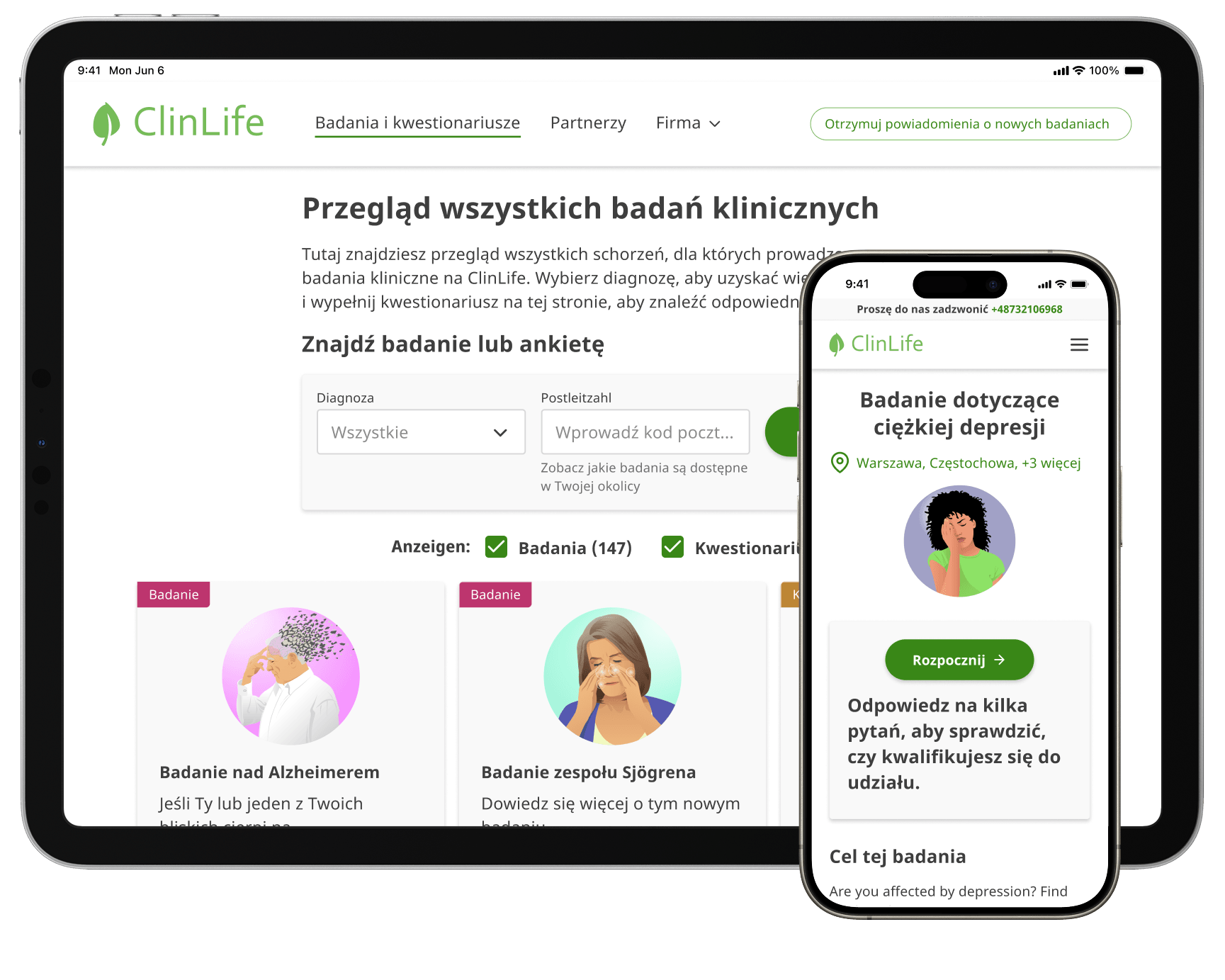 Strona internetowa ClinLife – tekst alternatywny